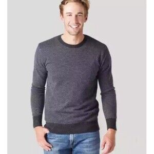 RAILS Sweater Mens XL Navy Blue Birdseye RUNE Crew Neck Wool Blend Pullover